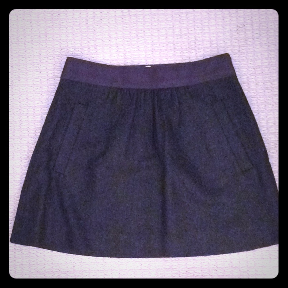 J Crew wool mini skirt (dark gray) - Size 2 - EUC